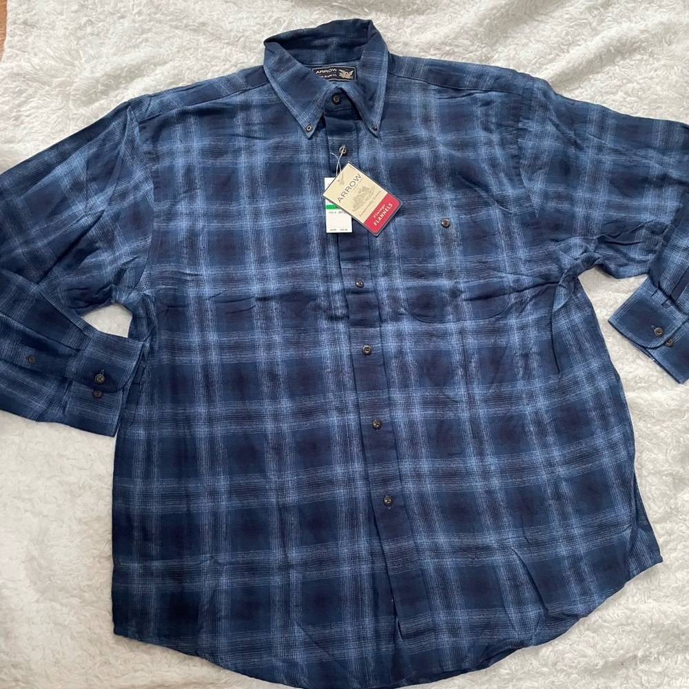 Arrow Navy Checkered Casual Shirt